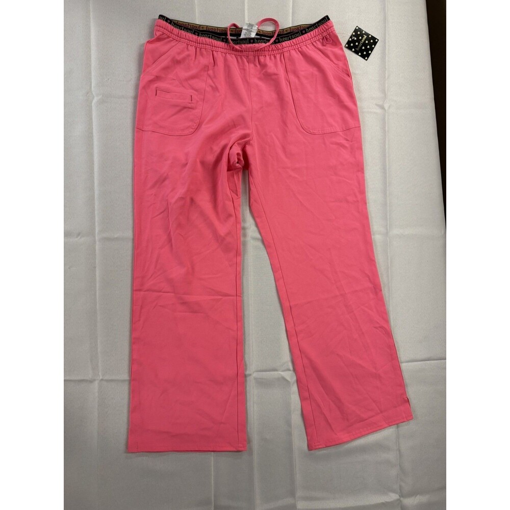 HeartSoul Scrubs Pink Heart Breaker Low Rise Drawstring Pants 20110 L Petite